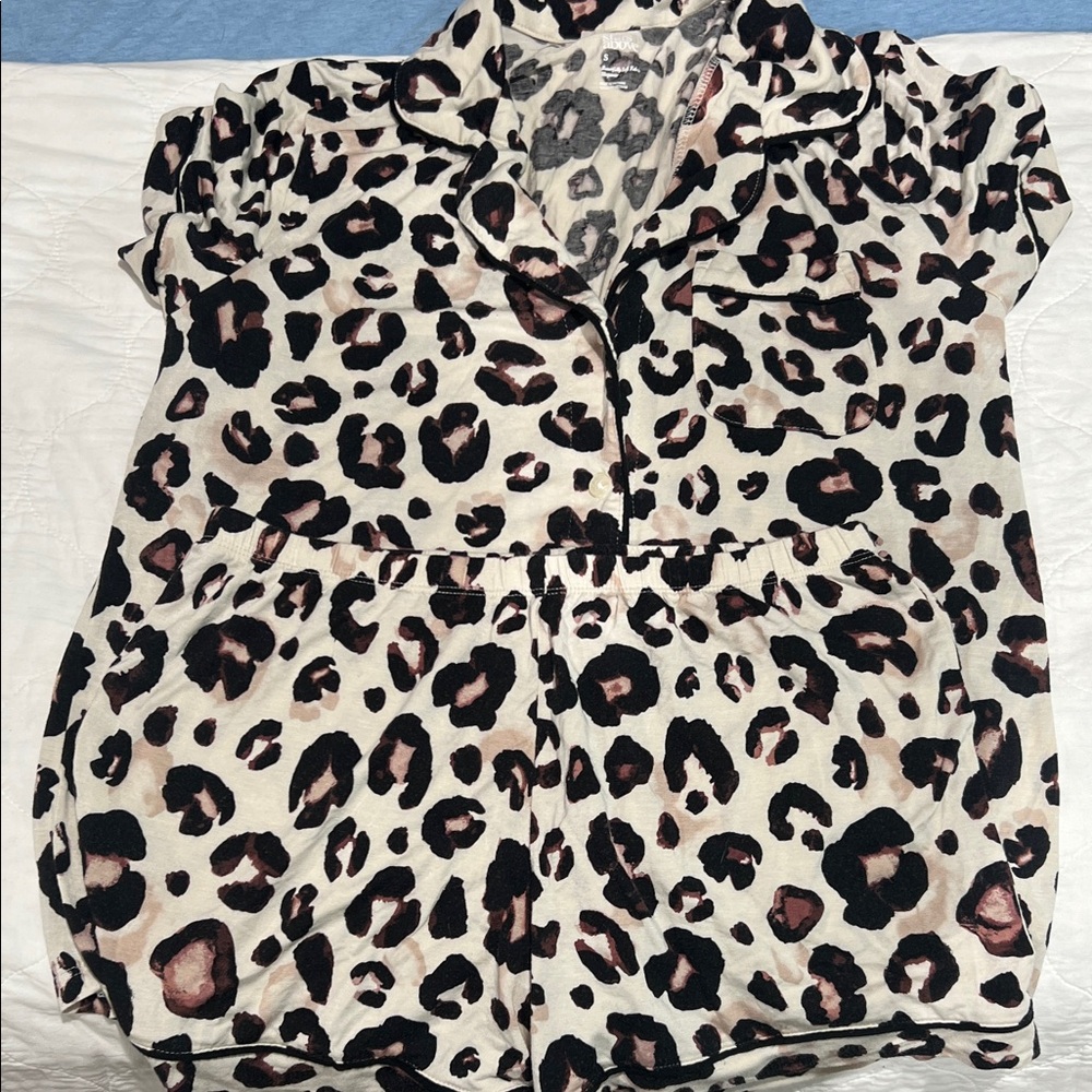 Stars Above Leopard Print Button Down Shirt